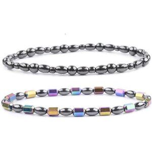 2pcs Anklet Hematite Relieve Joint Pain Healing Therapy Healthy Foot Anklet